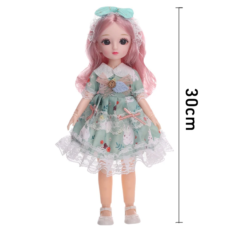 30ซม.ตุ๊กตาBjdเจ้าหญิงชุด1/6อะนิเมะBjdกับเสื้อผ้า23 Joint Movable Body 3Dตาสาวแต่งตัวของขวัญวันเกิดของเล่น