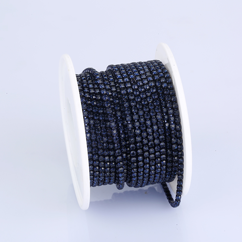 RESEN SS6-SS12 5 yardas/10 yardas cadena de copa de diamantes de imitación de cristal multicolor coser en copa de cristal cadena embellecedora pegamento en adorno de piedra