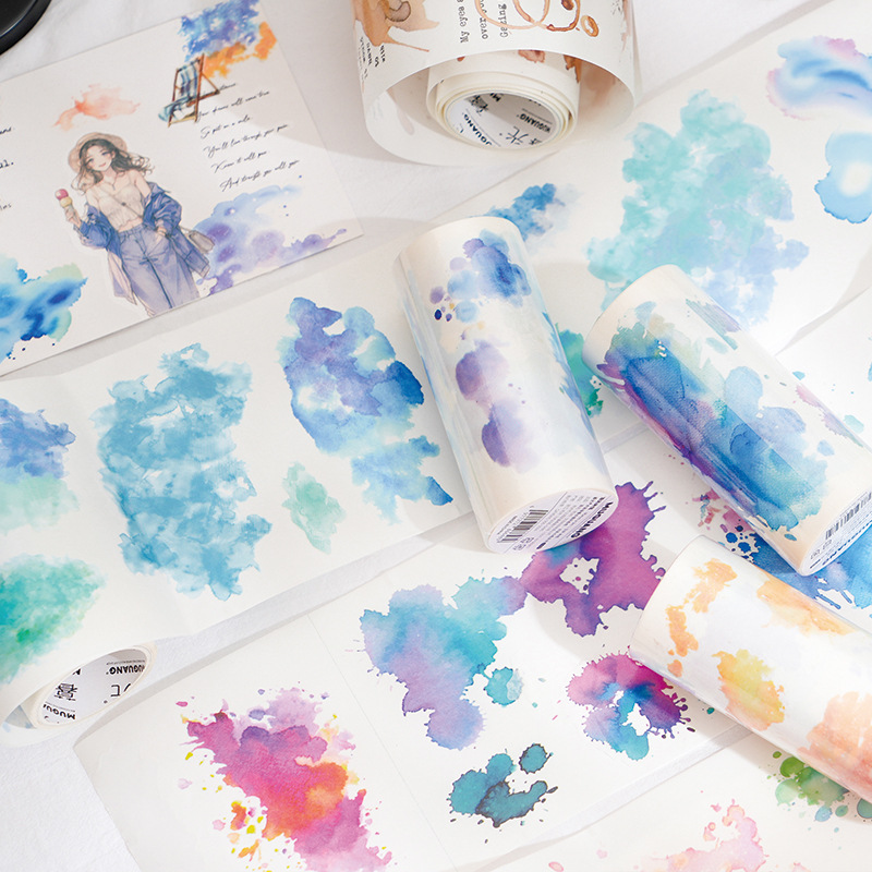 1 Stück/1 Los dekorative Klebebänder Aquarell Fantasie Masking Tapes Junk Journal Scrapbooking Aufkleber DIY Papier japanisch