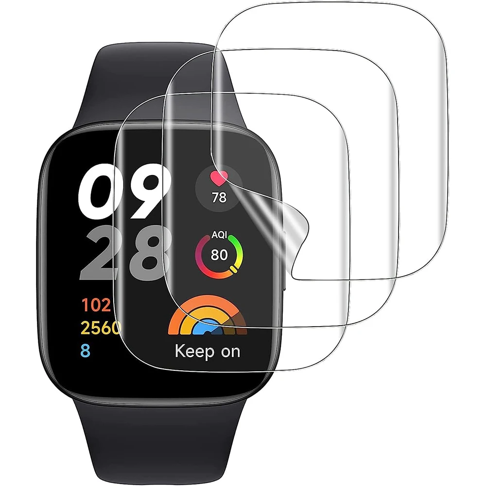 Película protectora de hidrogel para reloj Redmi 3 Active/Redmi watch3 Lite, película protectora transparente suave, protección de pantalla completa, 3/6 Uds.