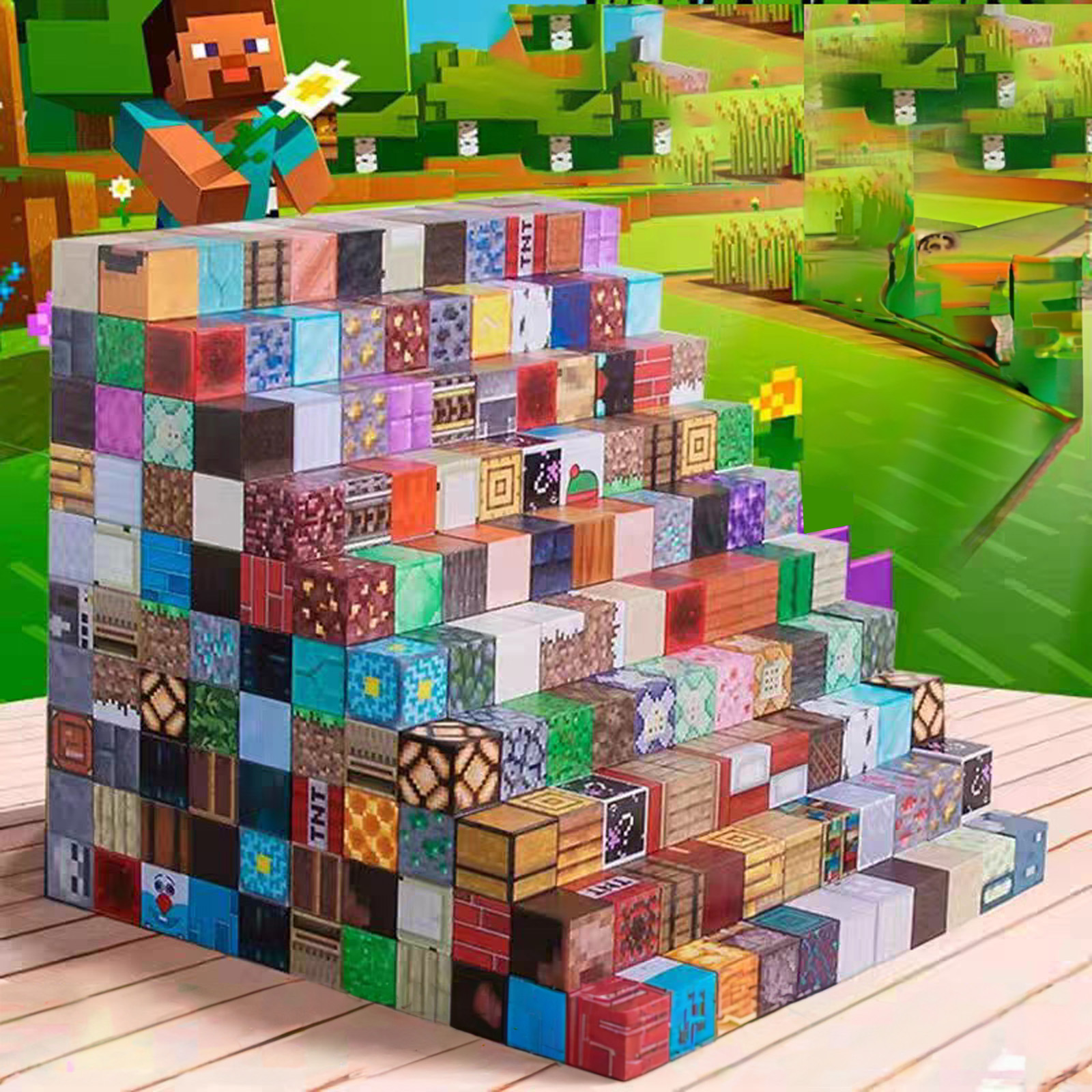 100 Stück DIY Magnetblöcke Mini World Magnetblock Magnetblöcke Puzzle Mine Diamant Bausteine