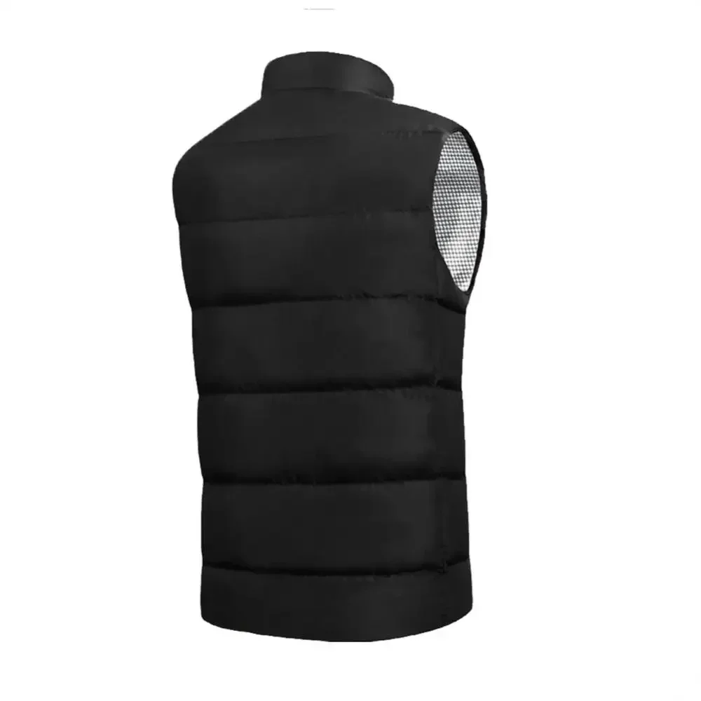 Unisex USB Electric Heating Jacket, Casaco aquecido com bolso com zíper, recarregável, sem bateria, 9 zonas, homens e mulheres