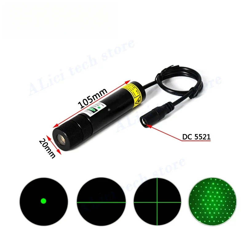 Módulo láser verde de 532nm, 100MW, equipo de corte de piedra para carpintería, posicionamiento, Cruz infrarroja, Iine, DC3V, venta directa de fábrica