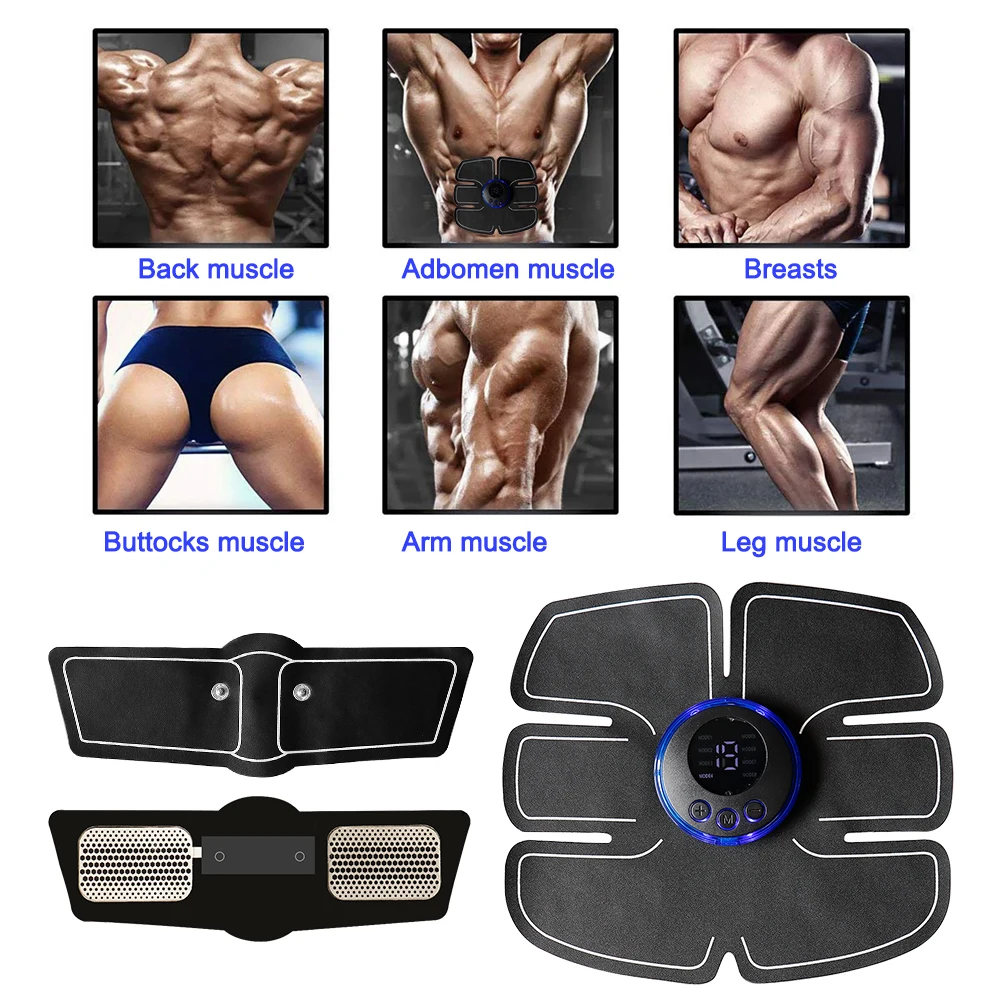 8 モード 19 ギア ABS 刺激装置腹部マッサージ電極筋肉刺激装置フィットネス EMS デバイストレーナー調整ゲルステッカー