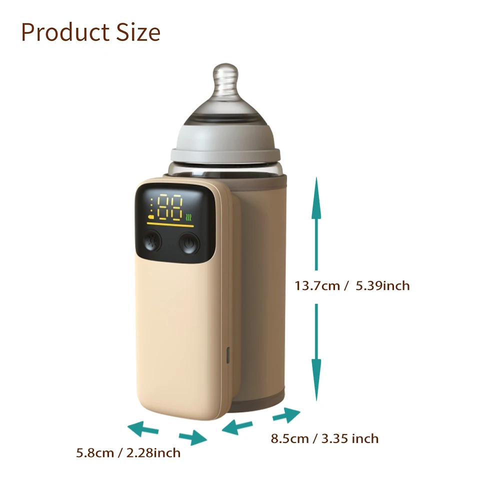 Aquecedor de garrafas portátil recarregável com carregamento rápido aquecedor de leite sem fio com controle de temperatura para viajar acampamento casa