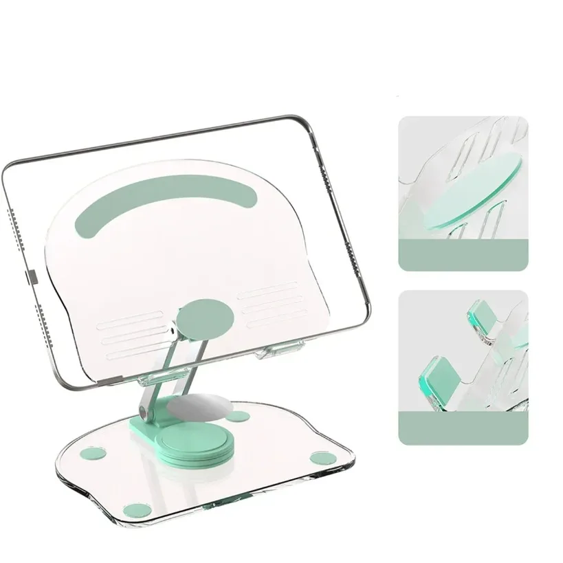 Tablet Desktop Stand Transparent Acrylic Phone Holder 360° Rotation Cell Phone Support for iPad Pro 9.7 Air 4 5 Mini 6 11 Mi Pad