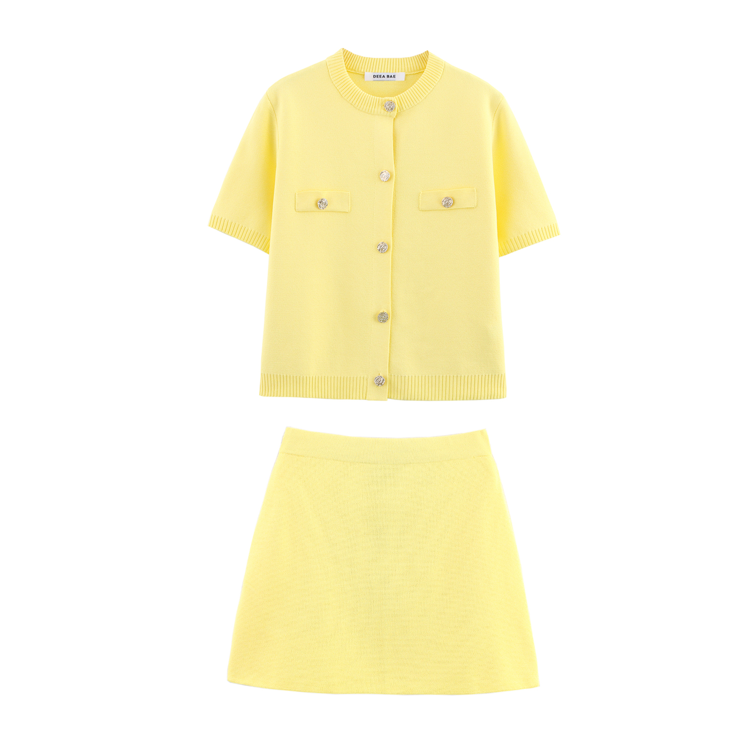 2025 primavera e verão novo casaco cardigan de malha feminino de manga curta estilo simples e moderno