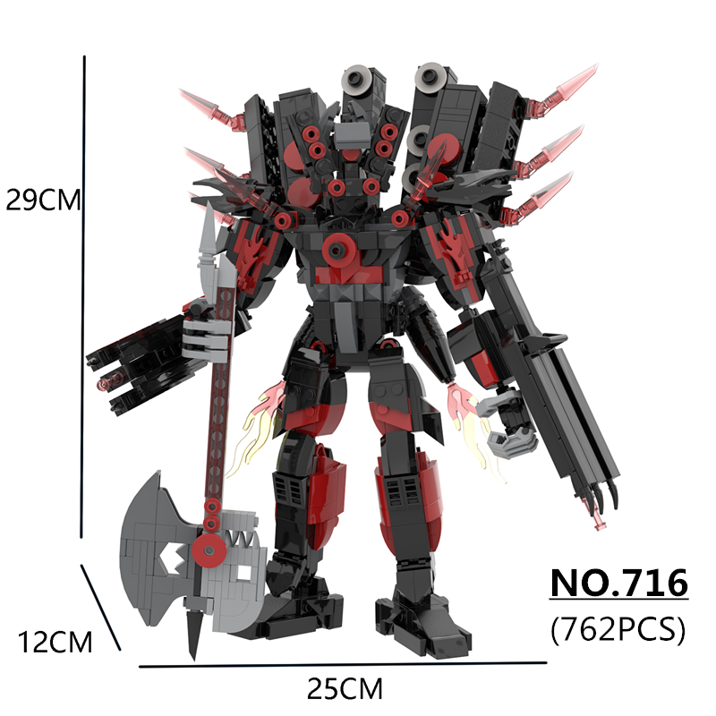 ใหม่ Titan Guitor ลําโพง Man Building Blocks ชุด Creative Skibidi ห้องน้ํา Battle-ขวาน DIY อิฐของเล่นเด็กคริสต์มาสของขวัญ
