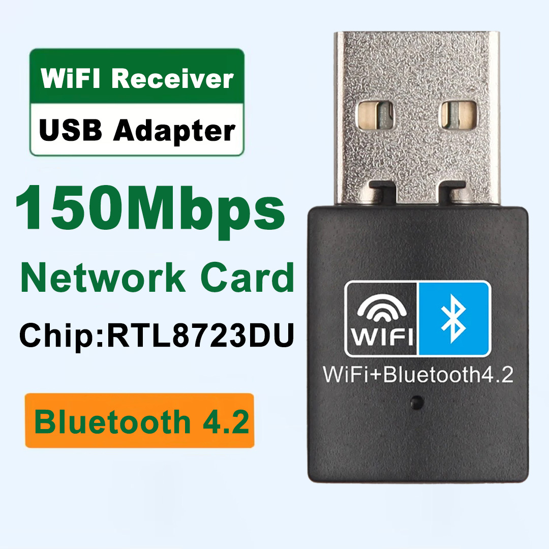 150 Мбит/с USB Wi-Fi Bluetooth-адаптер 2 в 1 Dongle 2,4G USB Wi-Fi Сеть Беспроводной Wlan-приемник для ноутбуков Настольные ПК Аксессуары