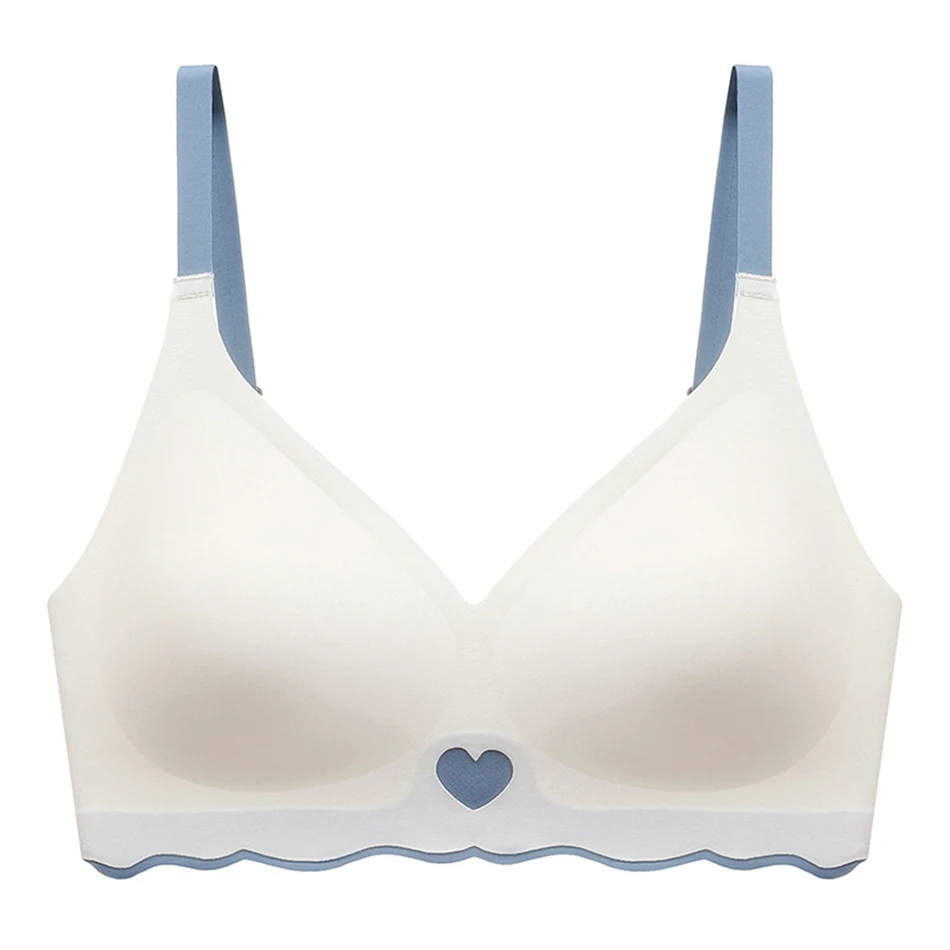 Moda meninas doce e adorável sutiã fino sem costura reunir e mostrar peito pequeno anti flacidez sem anéis de aço sutiã de meninas