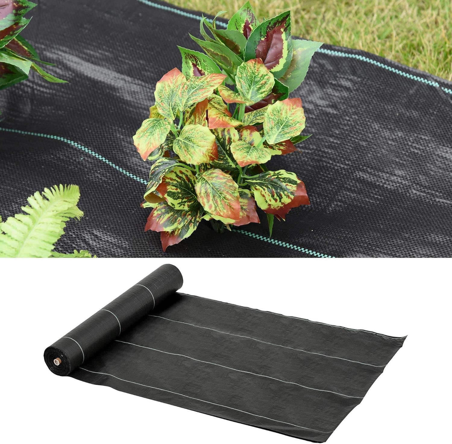 Malla Antihierbas Malla Antihierbas 2x50 m Malla Antimaleza Malla Geotextil contra Malas Hierbas y Malezas 100 g/m2 par