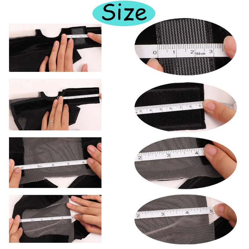 Plussign novo boné de peruca de renda com faixa de aperto renda transparente para perucas dianteiras antiderrapante u parte peruca boné para fazer perucas sem gluless hairnet