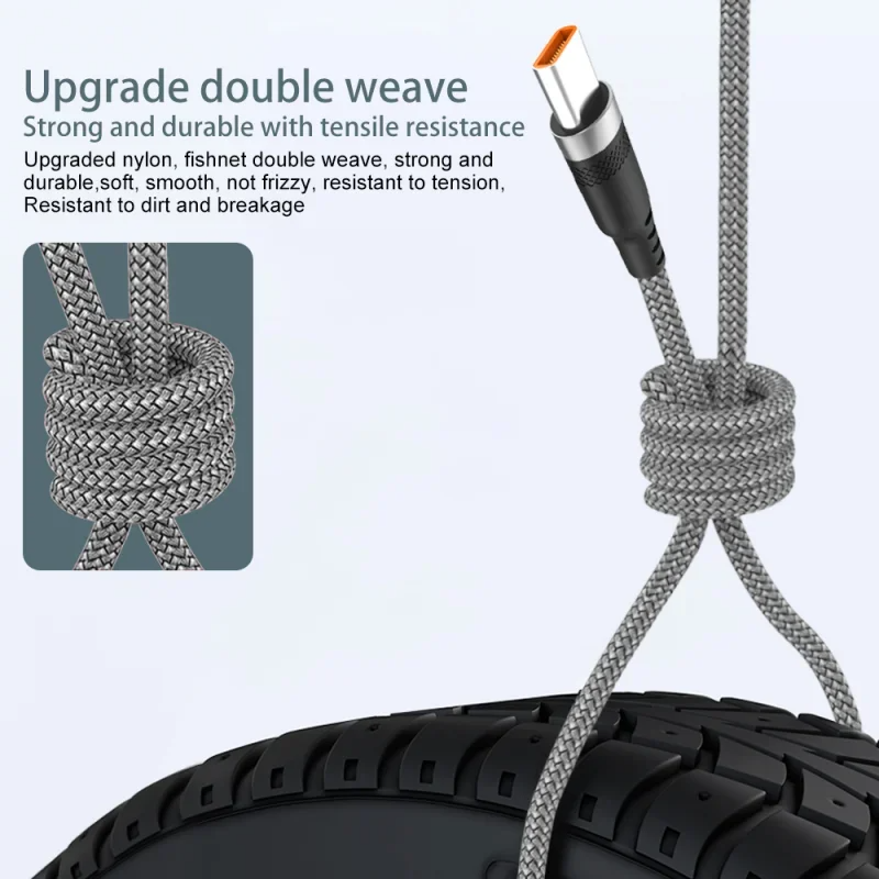6A Extended USB TYPE-C Cable 3m Braided Fast Charge Data Cable for Samsung Huawei Xiaomi Switch Sony PS5 TYPE-C Cord Cable