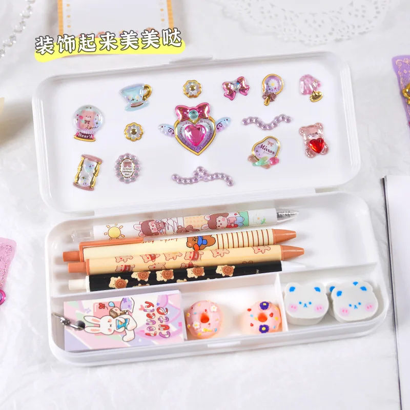 1pc/4 pçs aleatório kawaii delicado 3d feminino pedra preciosa dourado adesivos scrapbooking diy diário papelaria adesivo deco arte suprimentos