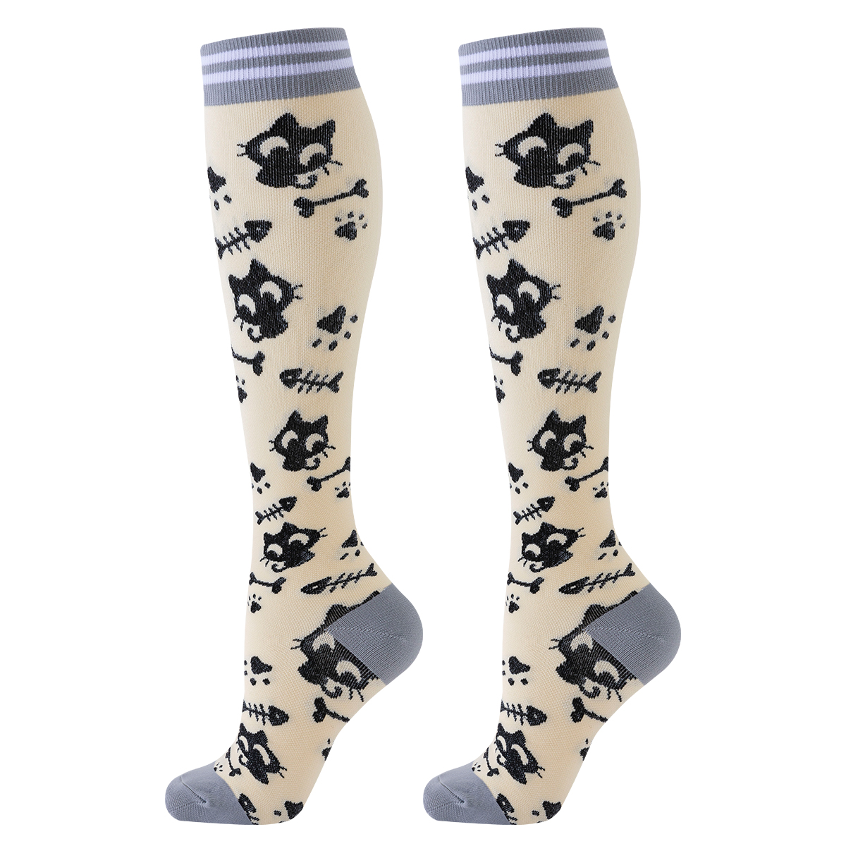 5 pares de calcetines de compresión para gatos, calcetines de compresión para enfermera, medias deportivas hasta la rodilla