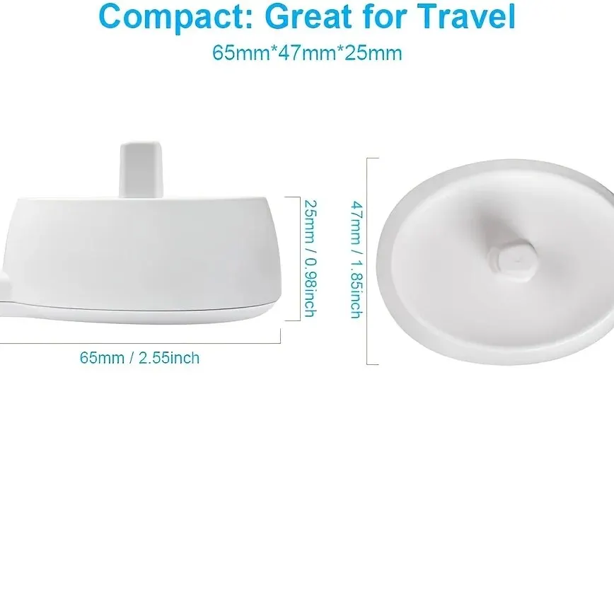 1pc 電動歯ブラシ交換用充電器ブラウン オーラル B ポータブル旅行用、より安全なほとんどのオーラル B 歯ブラシと互換性あり