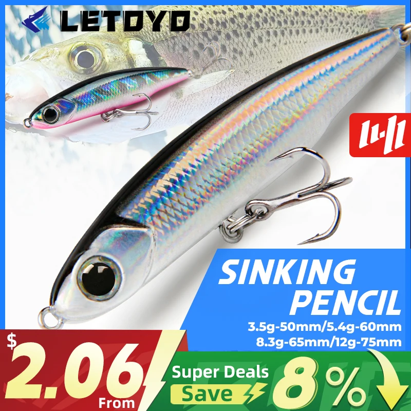 PERO 50mm/3.5g 60mm/5.4g 65mm/8.3g 75mm/13.4g 90mm/17g Chìm Bút Chì Mồi Shad Minnow Wobbler Cá Hồi Cá Thu Micro biển Mồi Dụ Cá Pike Bass Cá Rô Mồi