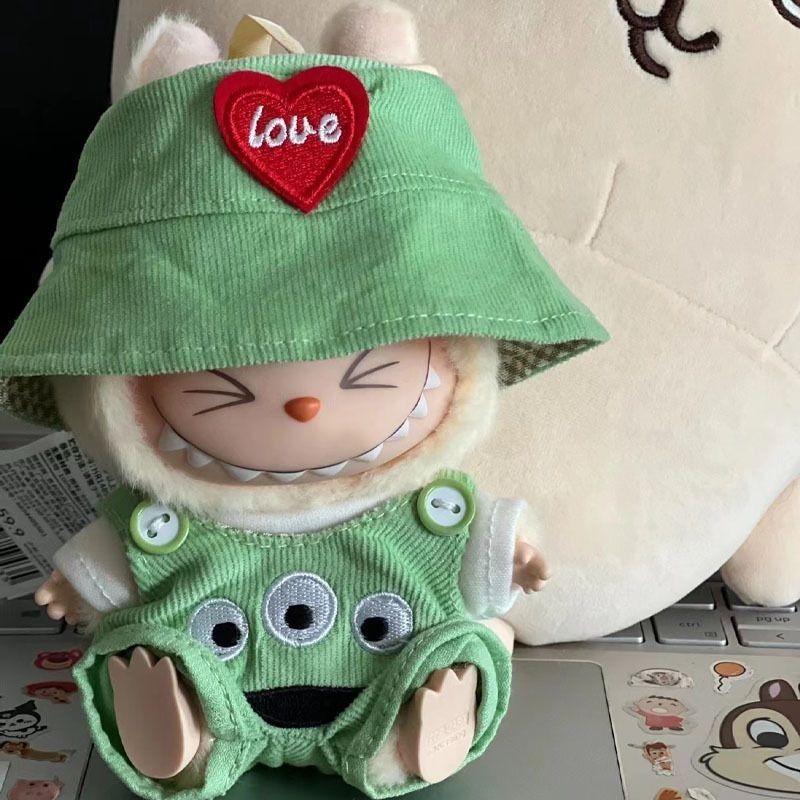 สําหรับ 15 ซม.น่ารัก mini labubu เสื้อผ้า Kawaii การ์ตูนกางเกงรองเท้า Labubu อุปกรณ์เสริม