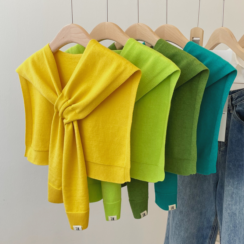 Spring Autumn Women's Cross Knitted oulder Wrap Ne Protection Small awl High End Woolen Scarf Air Conditioned Room Fake...