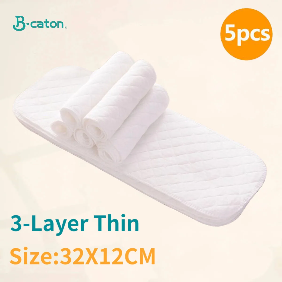Fraldas reutilizáveis para bebês, fraldas de algodão ecológicas laváveis, fraldas de pano de 3/6 camadas para crianças, respiráveis e absorventes, com 10 peças/5 peças