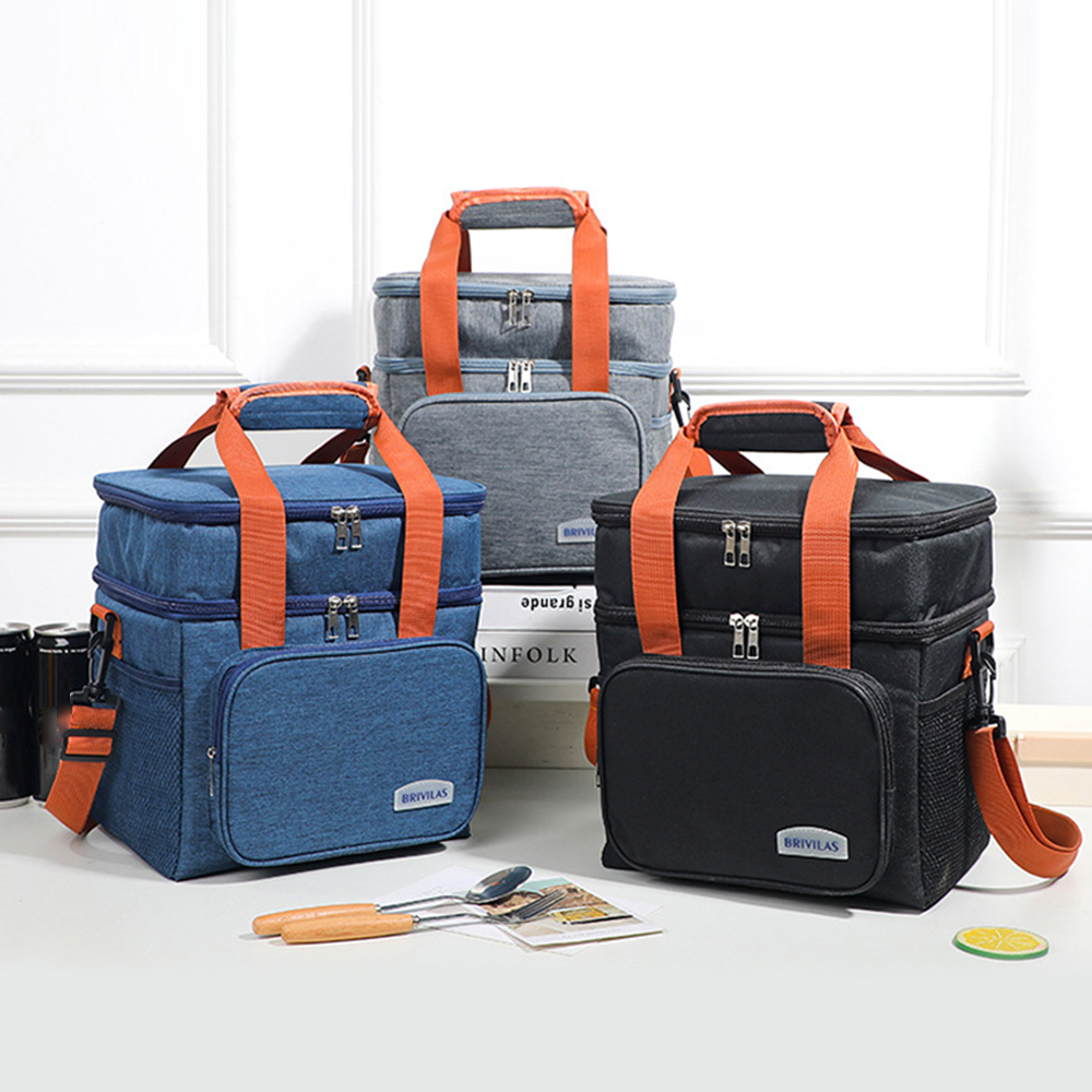 Moda europeia e americana pode corpo cruzado saco de isolamento de almoço engrossado com grande capacidade saco de almoço de negócios