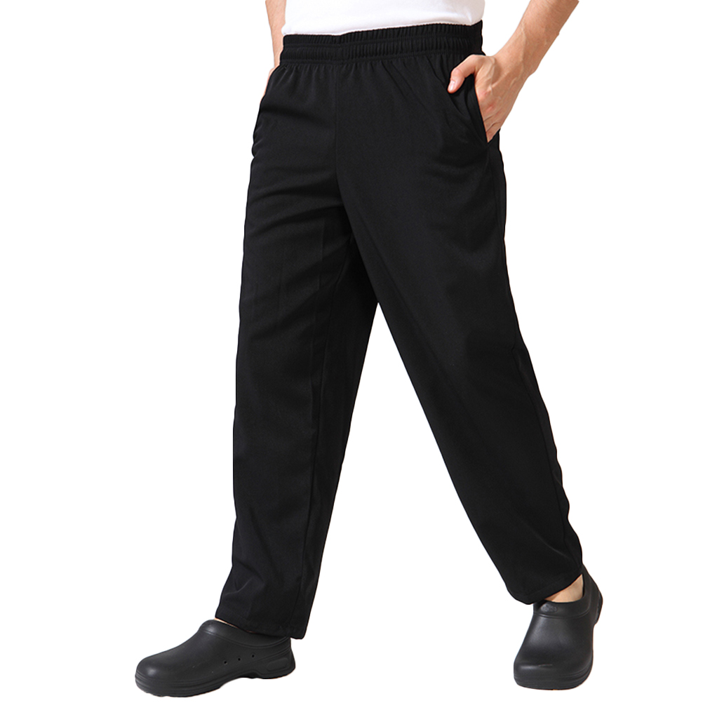 Pantalones de Chef para hombre, ropa de trabajo holgada, uniforme de cantina, conjunto de construcción transpirable