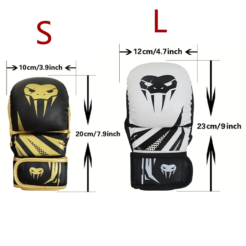 Guantes de boxeo profesionales MMA de medio dedo, guantes de entrenamiento de artes marciales mixtas de lucha libre Sanda engrosados