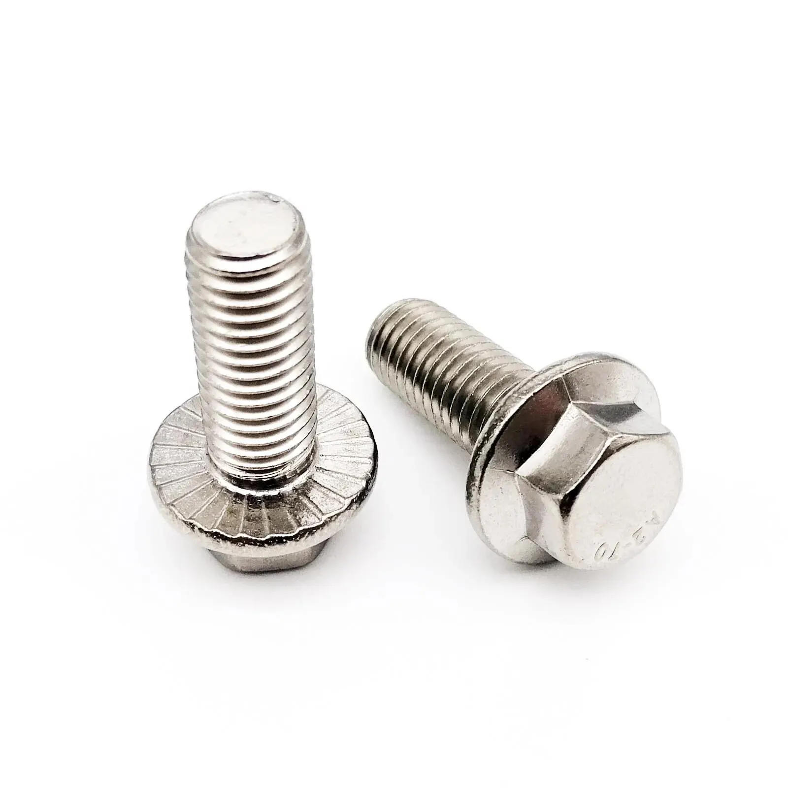 5/10 pces parafuso de cabeça de flange hexágono cabeça sextavada com arruela serrilhada parafuso m5 m6 m8 A2-70 304 aço inoxidável gb5787