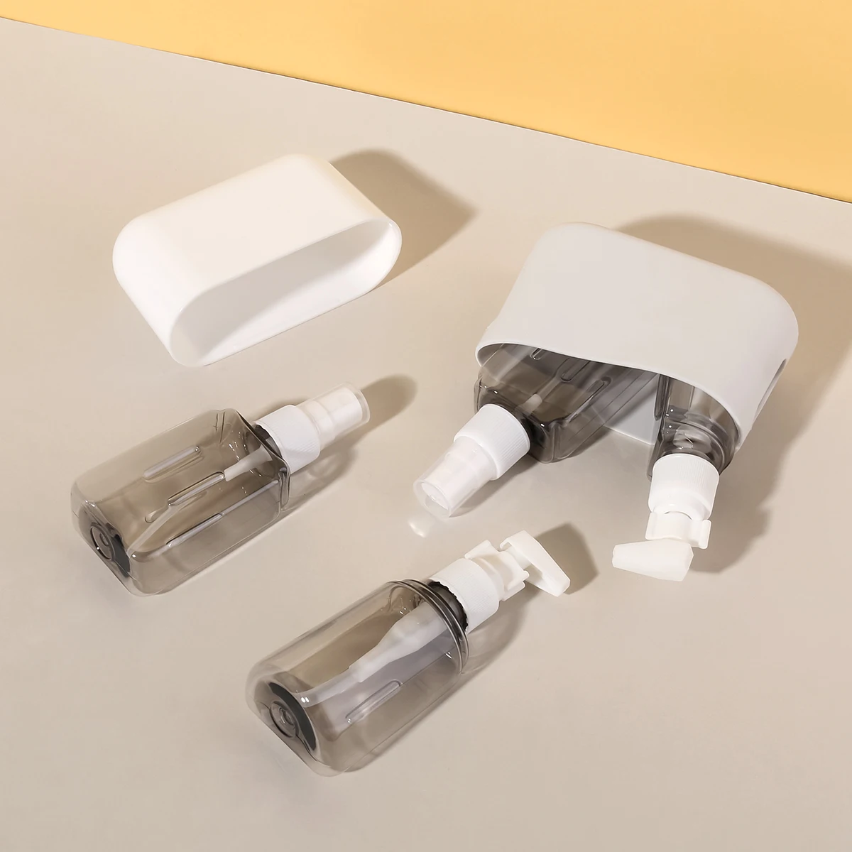 4 In 1 50ml 여행용 병 세트 조합 샴푸 샤워 젤 핸드 워시 로션 스프레이 빈 병 여행용 키트 액세서리