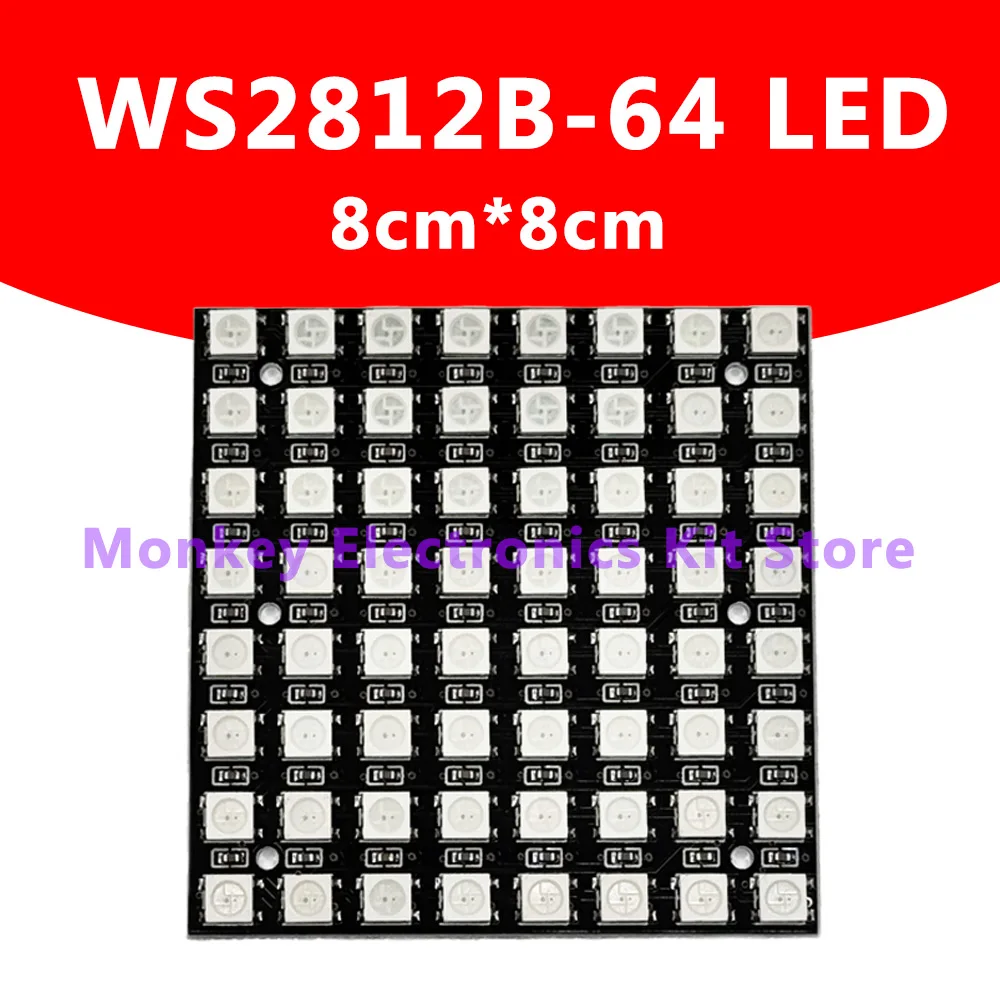 1 Uds 8x8 WS2812 LED 5050 RGB 64 bits módulo de matriz LED