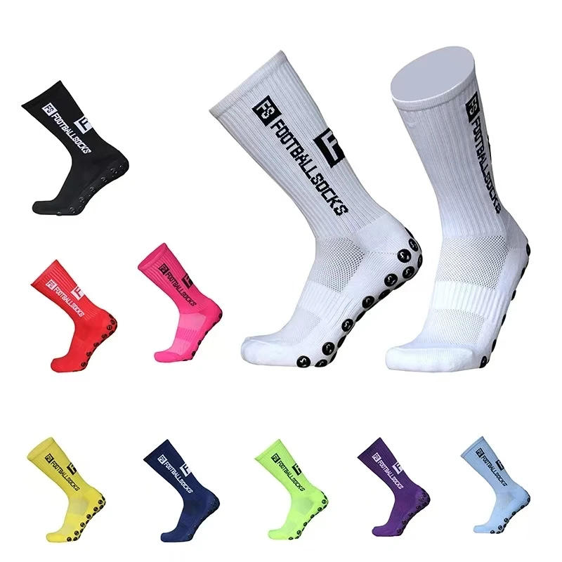 3/1 par nuevo estilo FS calcetines de fútbol redondos de silicona con ventosa agarre antideslizante calcetines de fútbol deportes hombres mujeres béisbol calcetines de Rugby