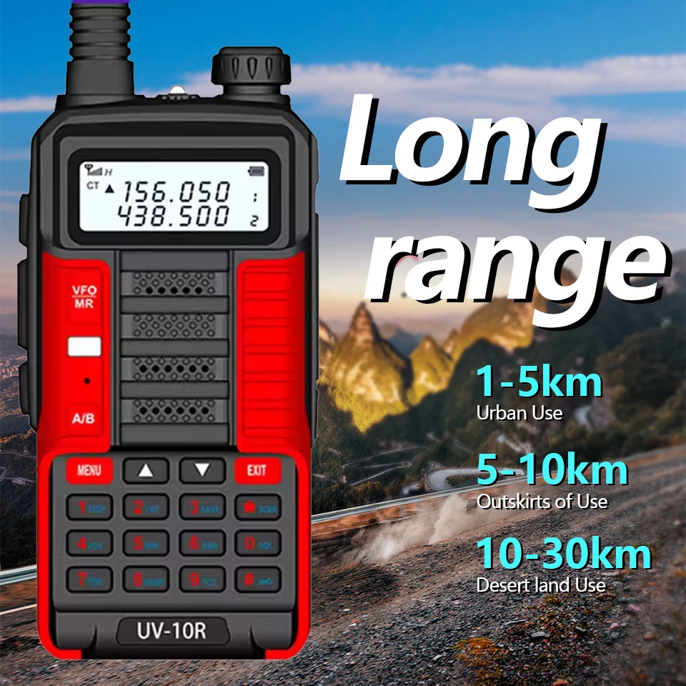Baofeng UV-10R V2 10W Draagbare High Power Walkie-Talkie Vhf Uhf Dual Band Tweeweg Cb Ham Radio Transceiver Tweeweg Radio 'S