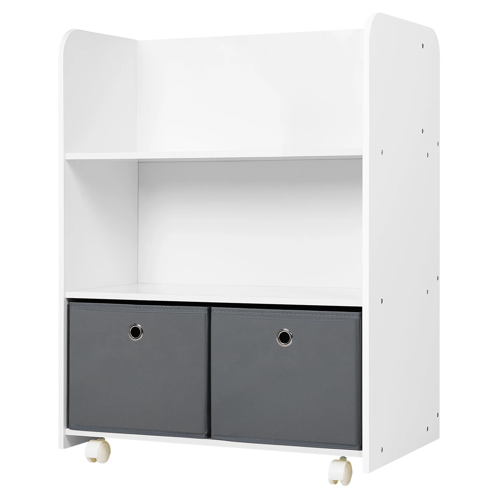 WOLTU 1 set libreria mobile per bambini con ruote libreria multiuso con scatole libreria portaoggetti su 2 lati per la scuola materna