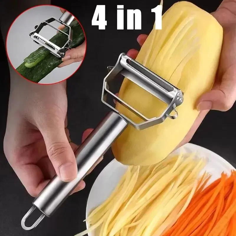 4 in1 pelapatate multifunzione grattugia Julienne pelapatate verdura frutta pelapatate in acciaio inox affettatrice trituratore utensile da cucina