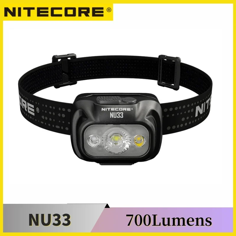 NITECORE NU33 700 Lumens Cao CRI LED Ba Đầu Ra USB-C Sạc Đèn Pha Được Xây Dựng Trong Pin Li-ion Nhôm Loại Vật Liệu Kim Loại