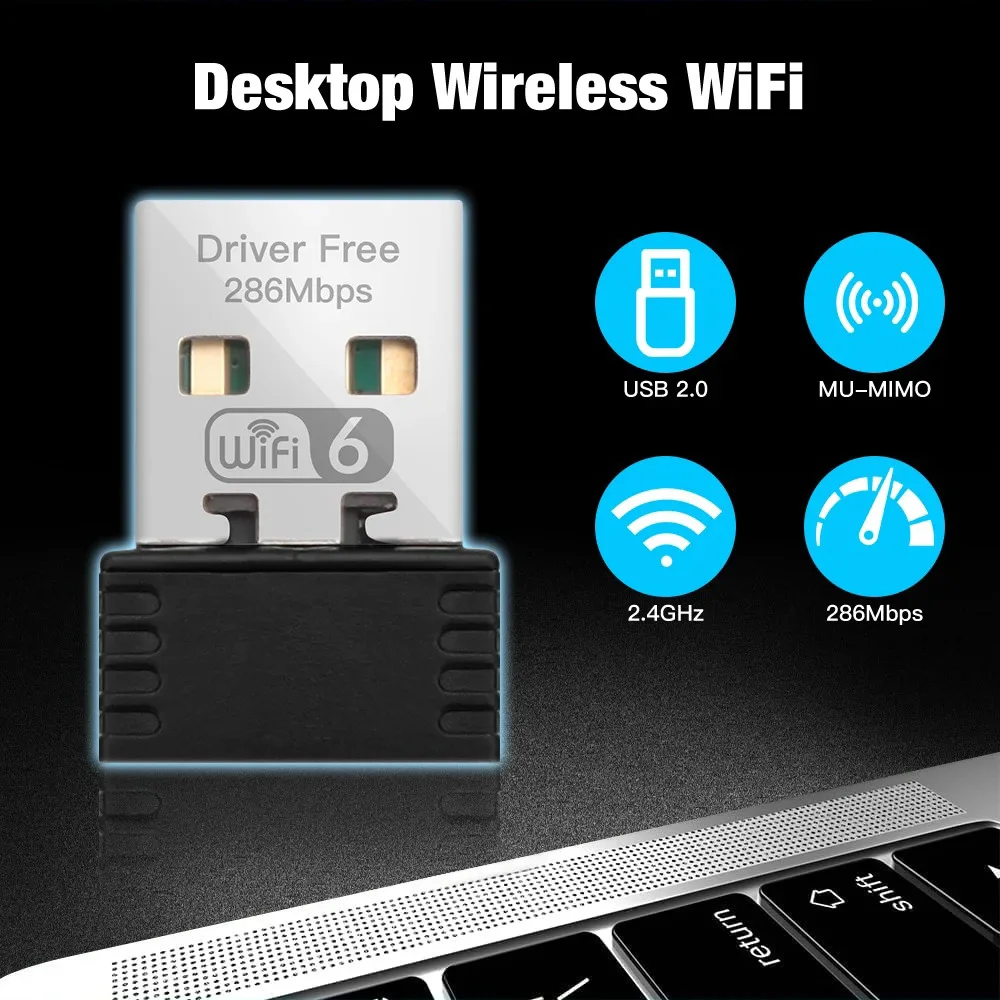 Адаптер Wi-Fi 6 AX286, 2,4 Мбит/с, 10/11 ГГц, 802.11AX