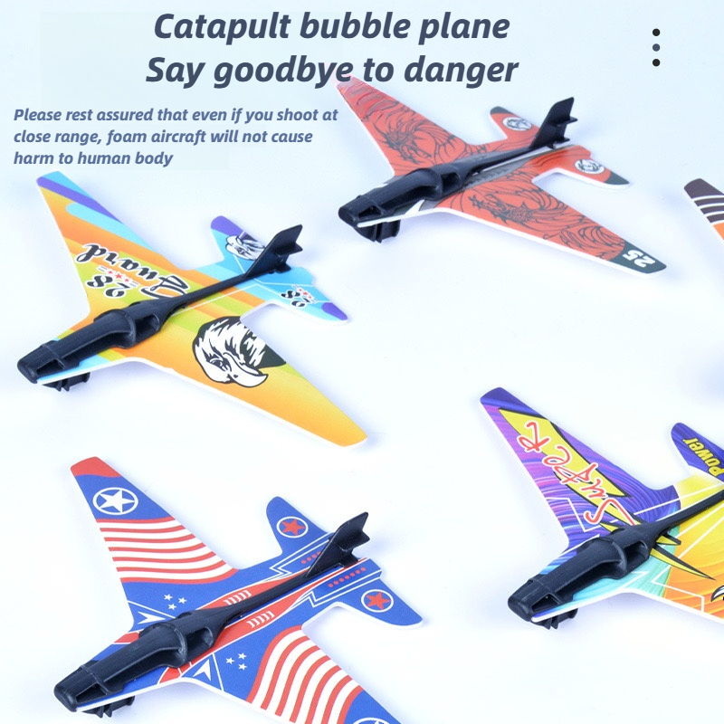 Brinquedos infantis lançador de avião diversão das crianças avião de espuma ao ar livre interação pai-filho brinquedo menino esportes brinquedo voador presente