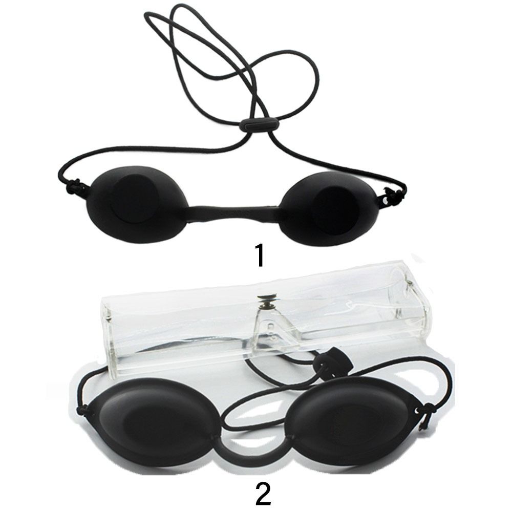 Maschera per gli occhi protettiva laser in silicone Benda protettiva morbida regolabile Cosmetologia Forniture per lettini prendisole Occhiali da spiaggia