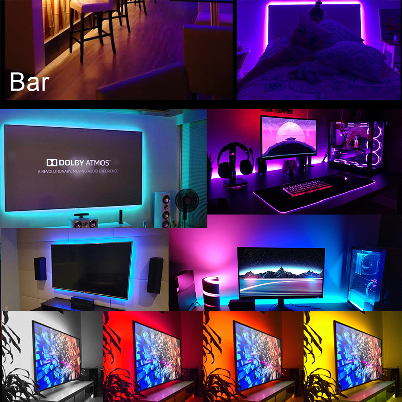 10M Led Strip Lights Bluetooth Control RGB LED Lights for TV USB Led Tape for TV Backlight Room Party Decoration Party Wedding