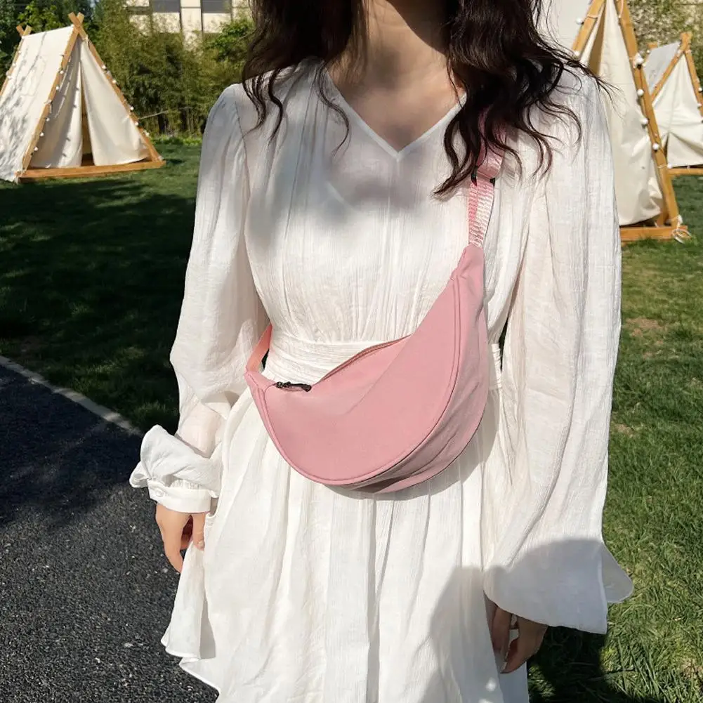 ไนลอนCrossbodyกระเป๋าผู้หญิงแฟชั่นแบบพกพาHobosกีฬากระเป๋าใต้วงแขนกระเป๋านักเรียนDumpling Shapeไหล่กระเป๋า