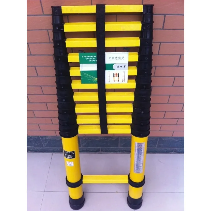 Escalera de extensión aislada FRP de fibra de vidrio de alto voltaje de 3,5 m, peso ligero para trabajos de rescate de estación eléctrica en la construcción