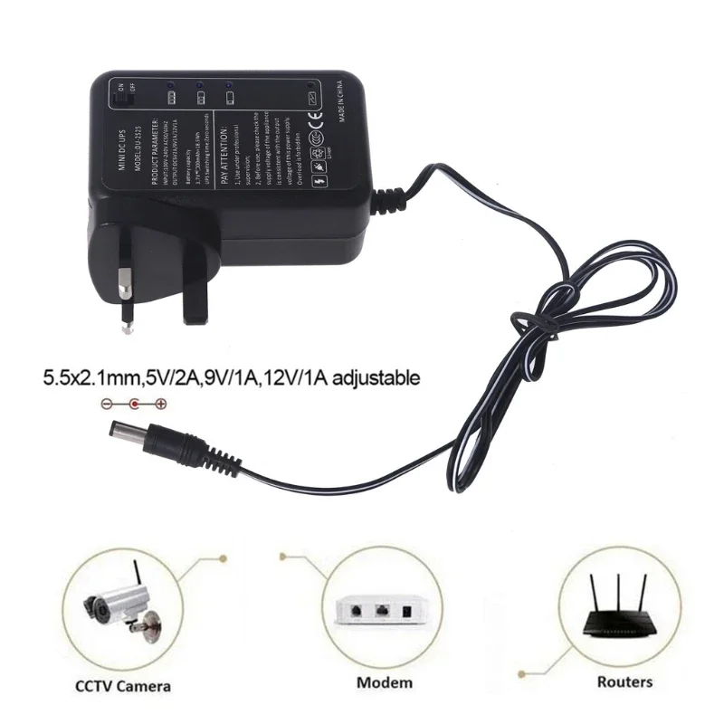モデム用ポータブルミニラップトップ,Ccctvカメラ用,Wi-fiルーター,LEDストリップパネルアンプ,EU,us,5v,9v,12v,1a,5000mah,4000mah