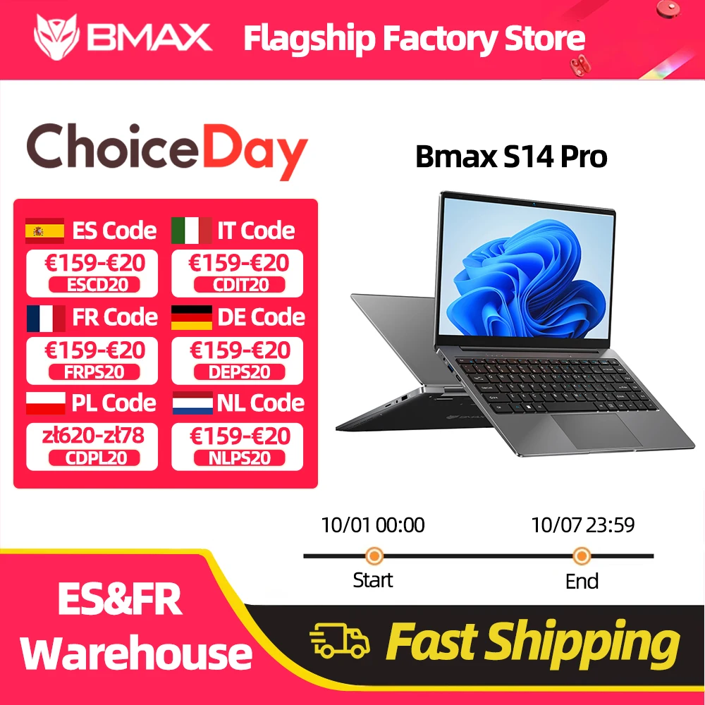 Bmax S14 Pro Intel N5000 8Gb Ram 256Gb Ssd Cpu 1920*1080 Laptop da 14 pollici Windows 11 Dual Notebook Wifi USB Laptop Pc