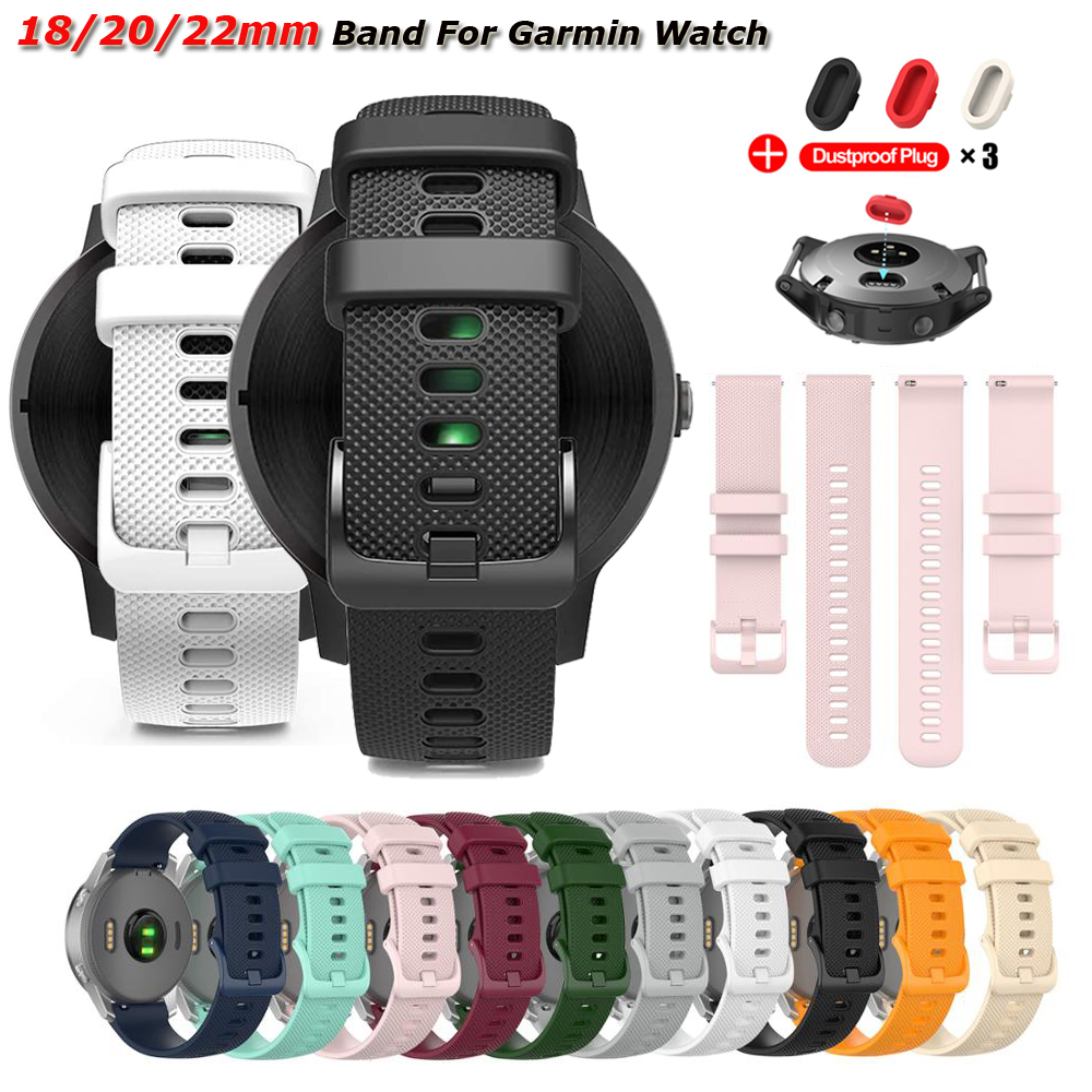 Correa de reloj de 18mm, 20mm y 22mm para Garmin Venu 3/3s/2/2s, correas de silicona para reloj Garmin Vivoactive 3/4/4s/Forerunner 245