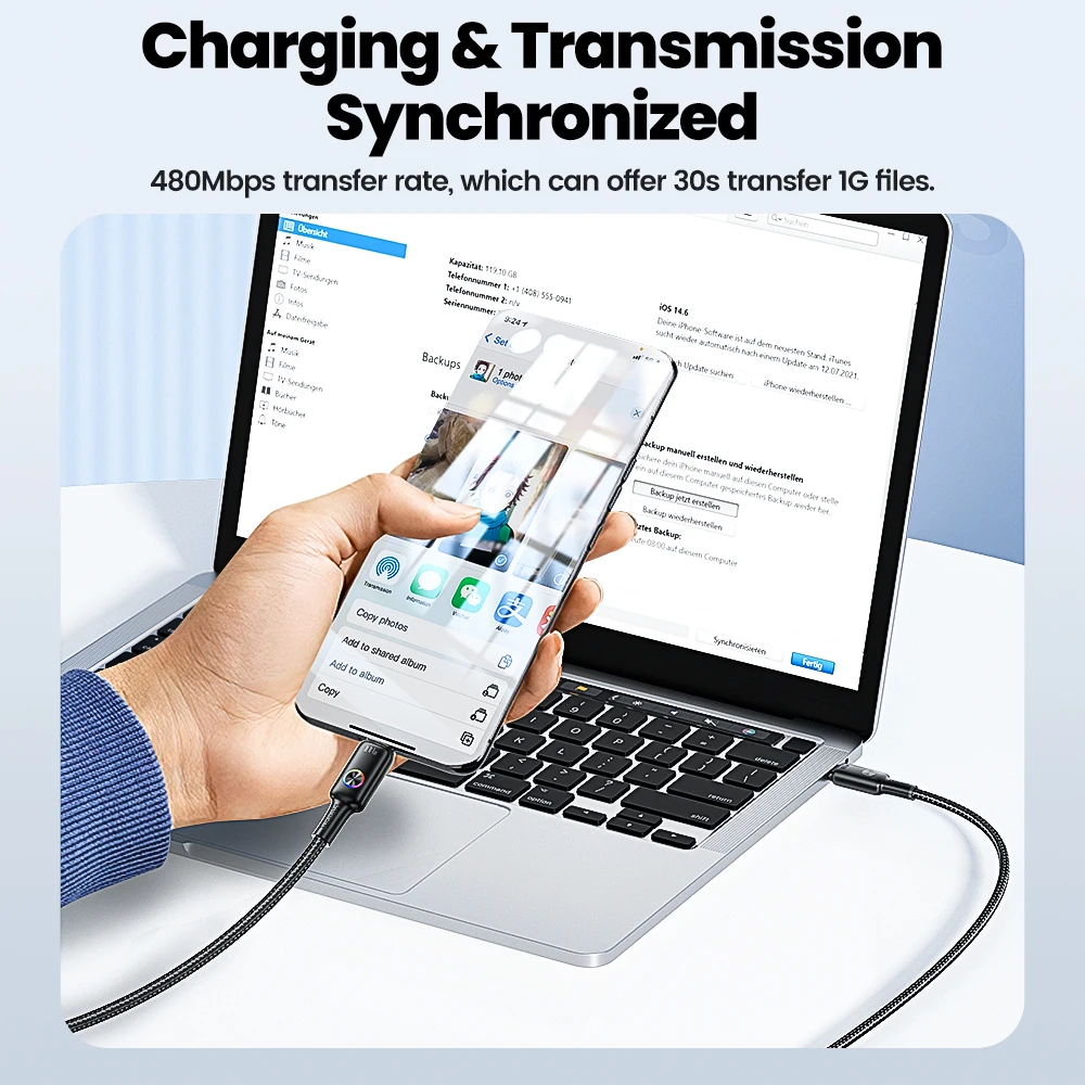 Toocki Type C to Type C Cable 100W PD Fast Charging Charger USB C to USB C Mobile Phone Cable For Xiaomi POCO Realme Macbook