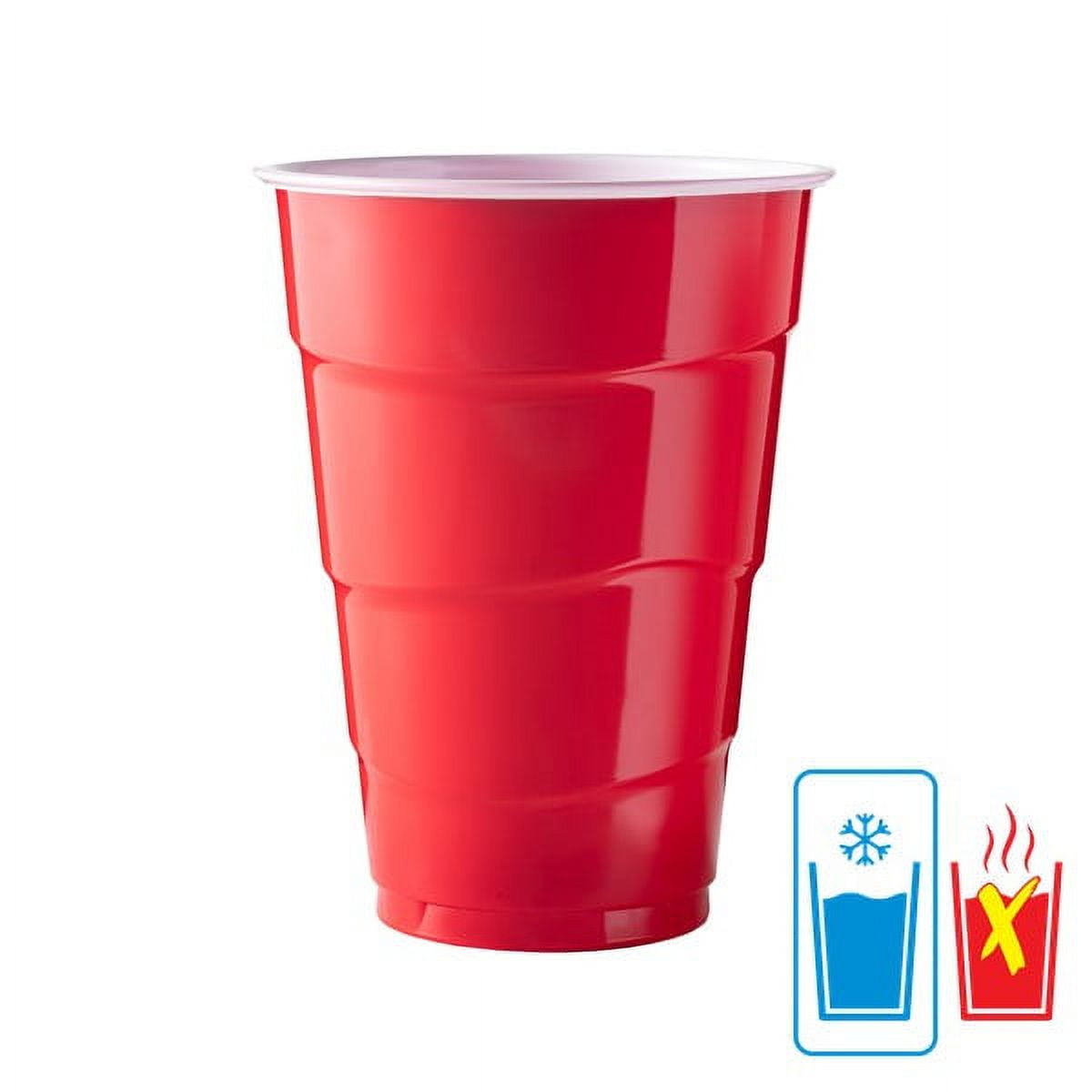 Everyday Party Disposable Plastic Cups, Red, 18 oz, 25 Count