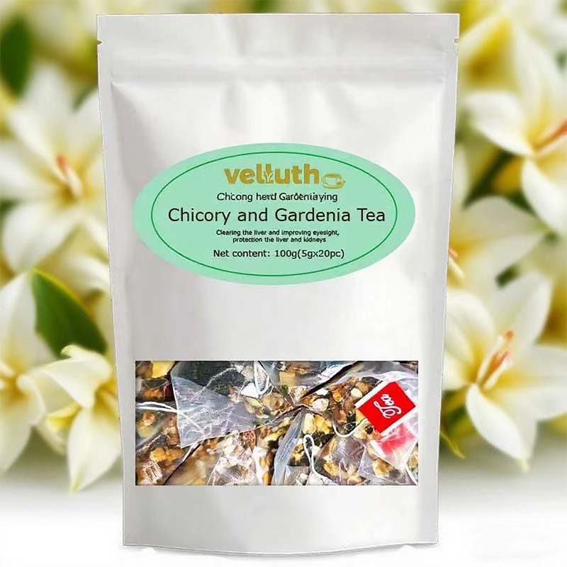 Chicory Gardenia tea, rich in antioxidants, enhances immunity, caffeine free, sugar free, vegan, 20 packs