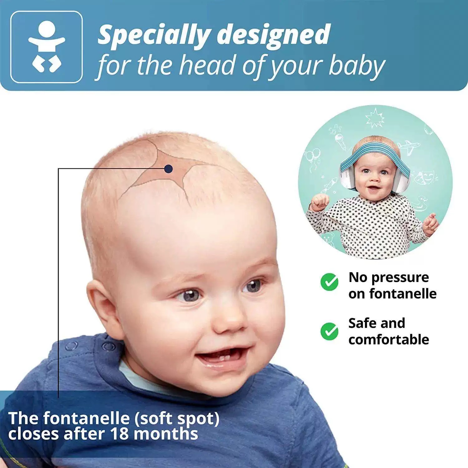 Baby-Gehörschutz, geräuschunterdrückende Kopfhörer, 2-in-1-Ohrenschützer mit umwandelbarem Design, Geräuschreduzierung für Kleinkinder, verbessert den Schlaf, Bab