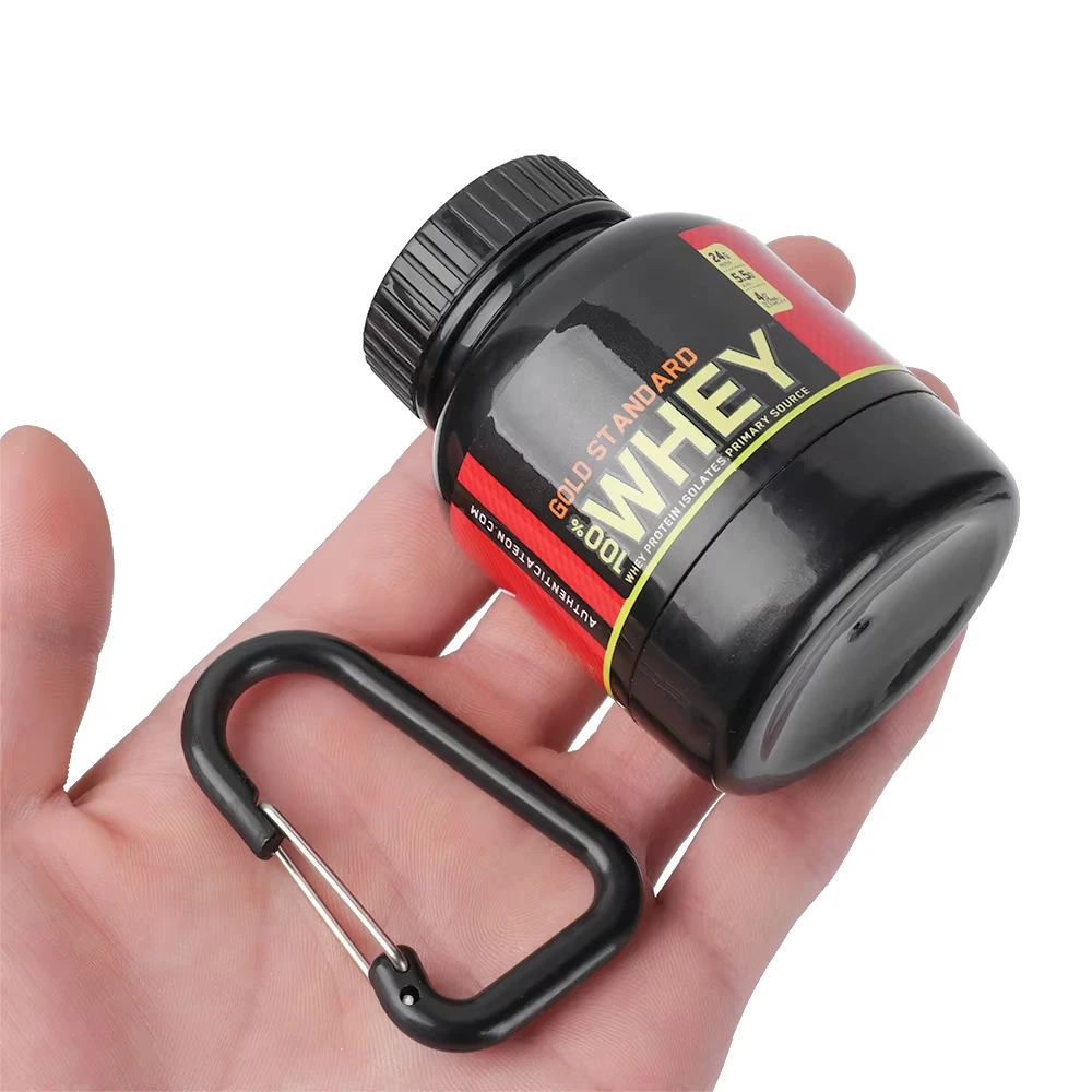 100ml esporte ao ar livre mini recipiente de proteína portátil garrafa de pó com chaveiro de soro funil de saúde caixa de medicina pequena xícara de água