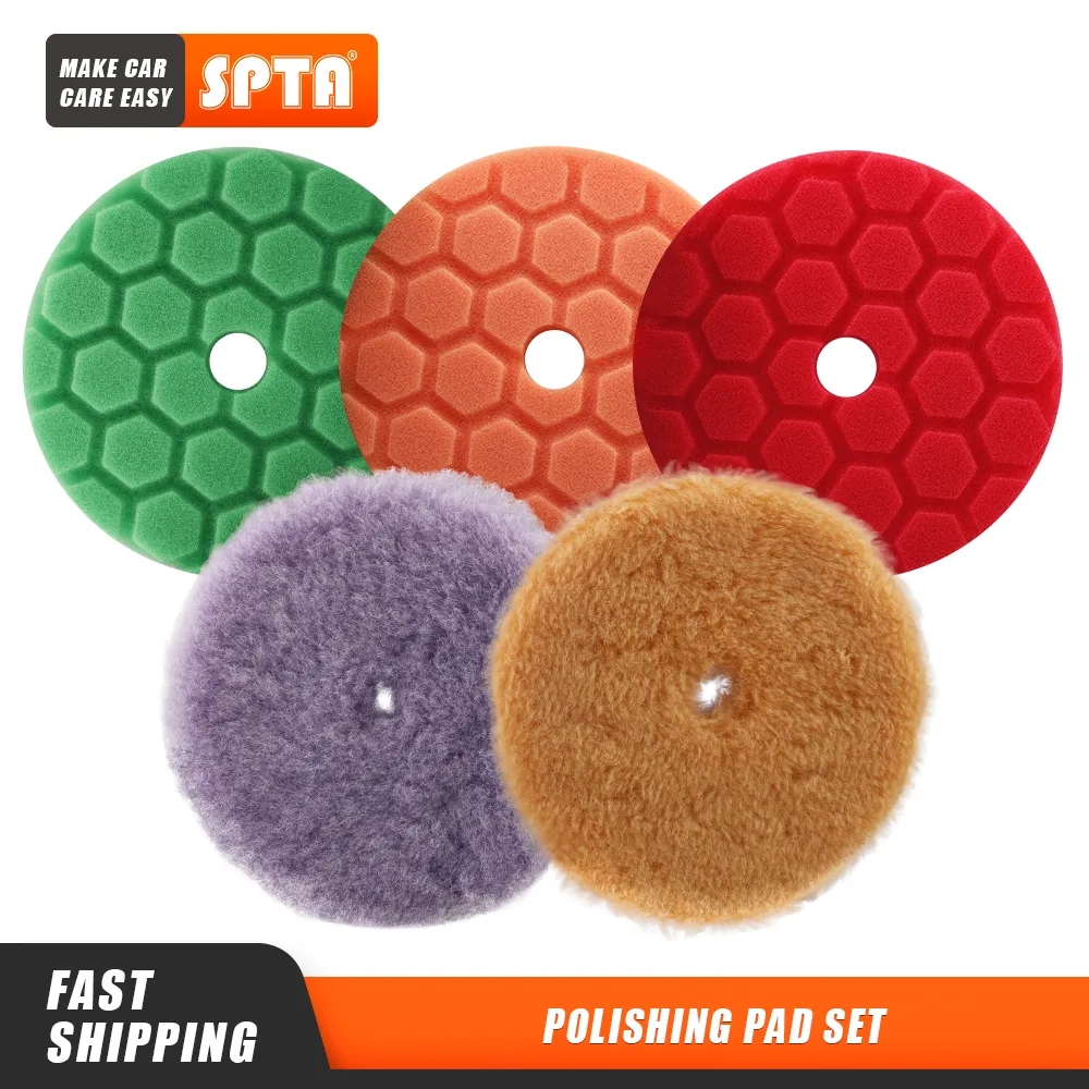 SPTA 5 3 "(80Mm)/5"(125Mm)/6 "(150Mm) bọt Biển Rửa Xe Len Miếng Đánh Bóng Bộ Cho DA/RO/GA Đệm Máy Đánh Bóng ĐỆM PHỒNG Tẩy Lông